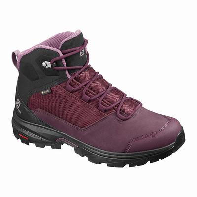 Női Salomon OUTWARD GORE-TEX Túrabakancs SA2476538 Bordó/Fekete